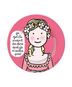 Petit Jour Assiette à dessert Princesse - Je goûte avant de dire que je n'aime pas