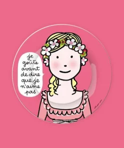 Alternative view of Petit Jour Assiette à dessert Princesse - Je goûte avant de dire que je n'aime pas